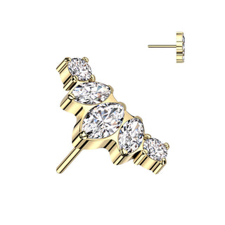 Titanium Top Top Marquise Cut Zirconia Push-In