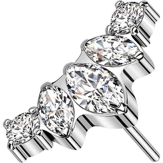 Titanium Top Top Marquise Cut Zirconia Push-In
