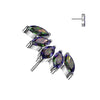 Titanium Top Top Marquise Cut 5 Zirconias Push-In