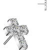 Titanium Top Top Pavé Zirconia Cross Push-In