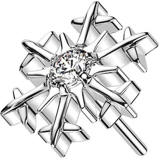 Top Top Snowflake Zirconia Push-In