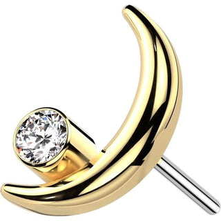 Titanium Top Halfmoon Zirconia Push-In