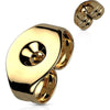 Titanium Stud Earring Butterfly Push-In