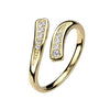 Finger Ring Double Line Adjustable Zirconia