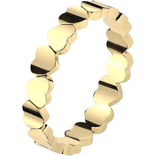 Finger Ring 316L Ring Gold Linked Heart