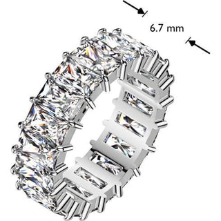 Finger Ring baguette cut zirconia