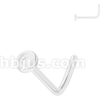 Glass Nose L-Shape l bend retainer flat round top