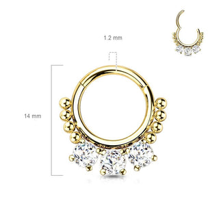 Ring 3 Zirconia Round Clicker