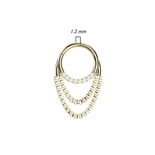 Ring Chains dangle Zirconia Clicker