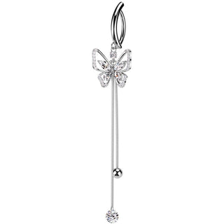 Piercing Nombril papillon pendentif zircone Cliqueur