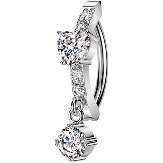 Belly Button Piercing heart dangle zirconia