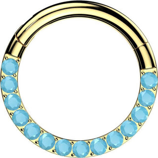 Titane Anneau Turquoise Segment