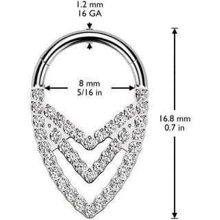 Titane Anneau chevron triple Segment