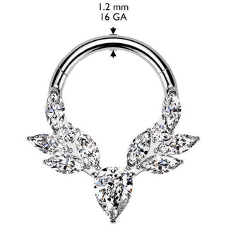 Titanium Ring vines marquise cut zirconia Segment