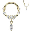 Titanium Ring moon star zirconia dangle Segment