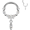 Titanium Ring moon star zirconia dangle Segment