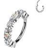 Titanium Ring zirconia round marquise cut Segment