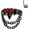 Titanium Ring zirconia double chain dangle Segment