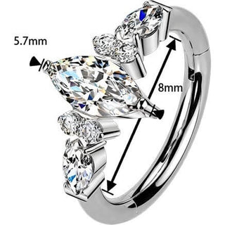 Titanium Ring zirconia marquise cut Clicker