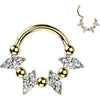 Titanium Ring zirconia marquise cut balls Clicker