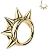 Titanium Ring triple hoop centered spikes Clicker