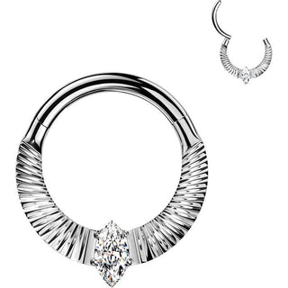 Titanium Ring zirconia cuts marquise cubic zirconia center Clicker