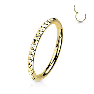 Titanium Ring Pyramid Cut Clicker