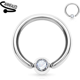 Ring Ball Zirconia Silver Bendable