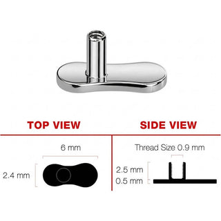 Titanium Dermal Anchor dermal anchor base Internally Threaded