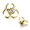 Dermal Anchor Top Biohazard Zirconia Internally Threaded