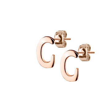 Bouton d'Oreille Lettres A-Z Or Rose