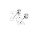 Bouton d'Oreille Lettres A-Z Argent