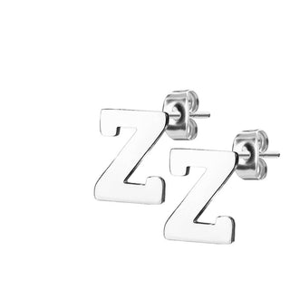 Bouton d'Oreille Lettres A-Z Argent