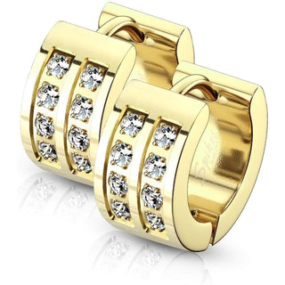 Earring Zirconia Double Line Clicker