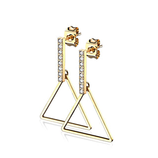 Bouton d'Oreille Pendentif Zircone Triangle