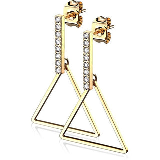 Bouton d'Oreille Pendentif Zircone Triangle