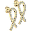 Stud Earring Ribbon Zirconia