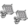 Stud Earring 316L Square Stud Earrings CNC Cubic Zirconia Center 1 Pair