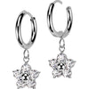 Boucle d'Oreille fleur zircone pendentif