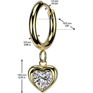 heart zirconia dangle