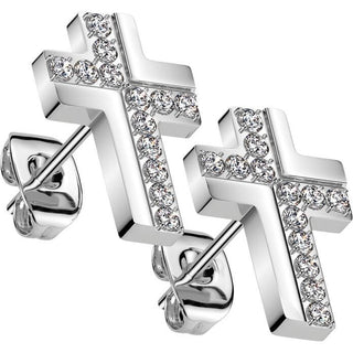 Earring cross zirconia