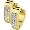 Earring 316L Clear Crystal Paved Triangle Shape Hoop Huggie Earrings 1 Pair Clicker