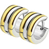 Earring 316L Triple Dome Hoop Huggie Earrings 1 Pair Clicker