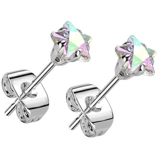Stud Earring prong setting zirconia