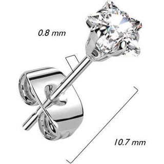 Stud Earring prong setting zirconia