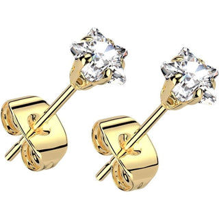 Stud Earring prong setting zirconia