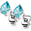 Stud Earring 316L Teardrop Cubic Zirconia Stud Earring 1 Pair