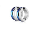 Fake Ear Piercing Creole Blue Silver
