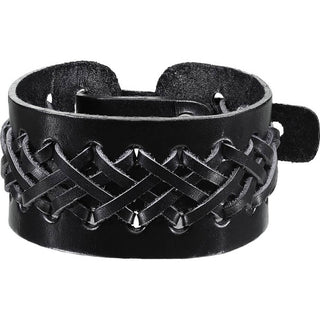 Bracelet Noir Tressé Croisé