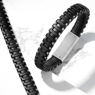 Bracelet Noir Argent Aimant